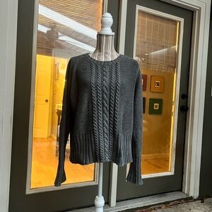 Eddie Bauer Gray Cable Knit Sweater